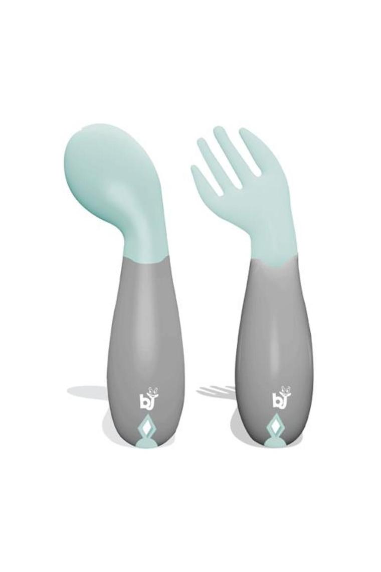 Babyjem Açılı Mama Kaşık Çatal Seti Yeşil