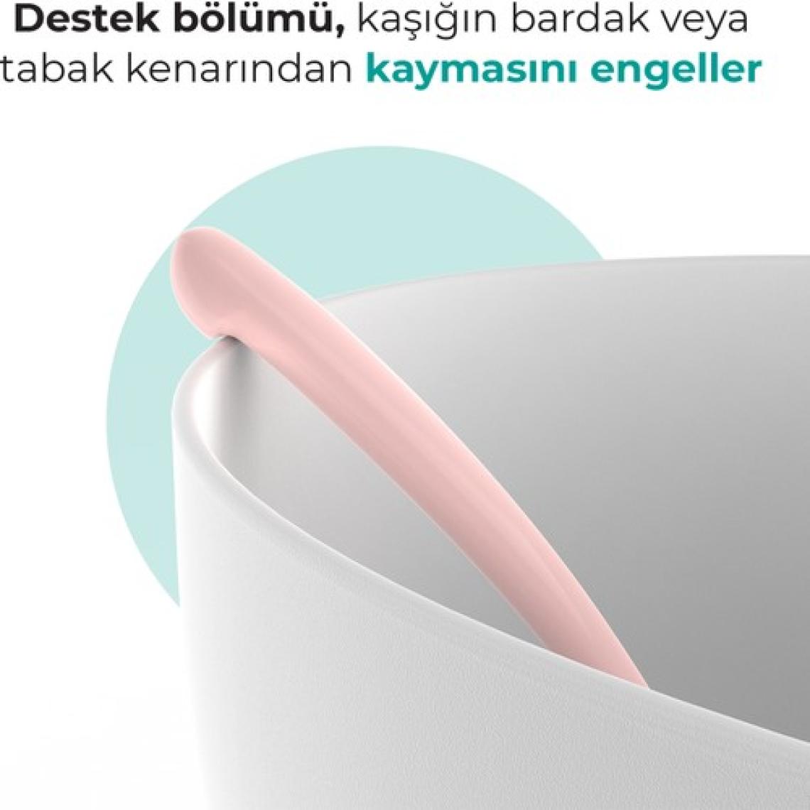 Mamajoo Ergonomik Beslenme Mama Kaşığı & Saklama Kutusu, Powder Pink, İkili Set