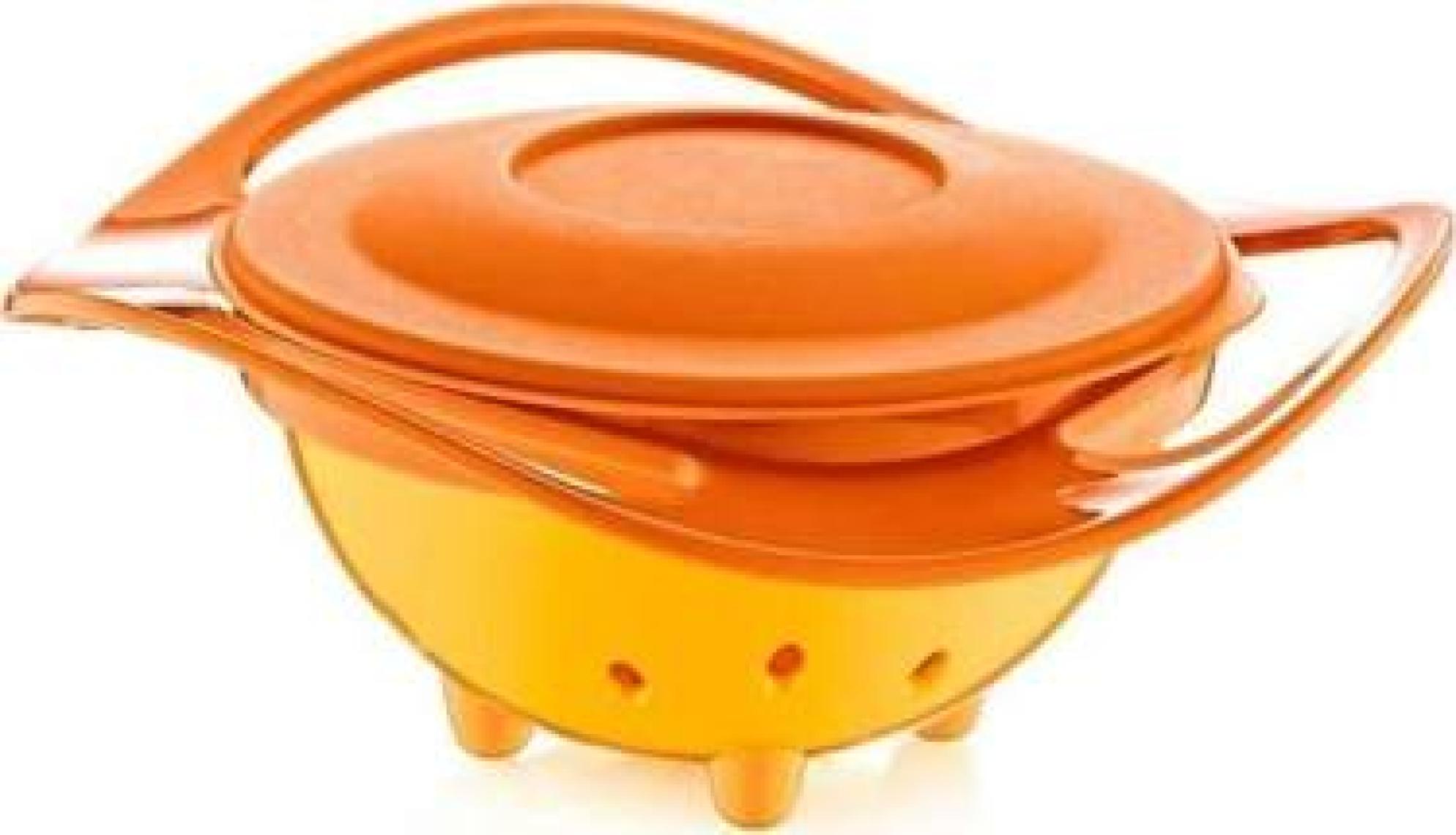 Babyjem Dökülmeyen Tabak & Mama Kaşık Çatal Takımı Turuncu ART-350/495