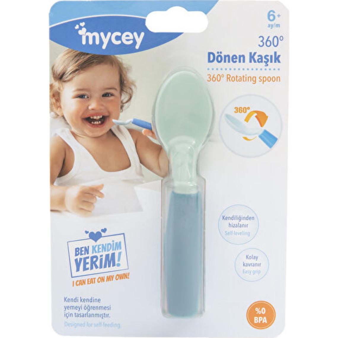 Mycey 360 Derece Dönen Yeşil Mama Kaşığı
