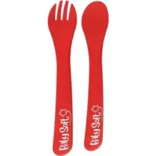 BabySoft Plastik Çatal Kaşık Seti Kırmızı