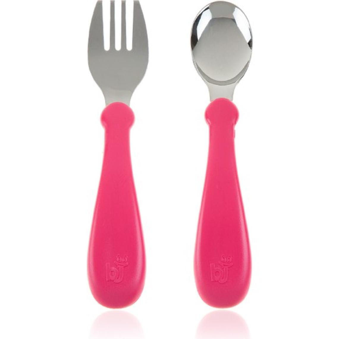 Babyjem Paslanmaz Çelik Çatal Kaşık Seti Pembe