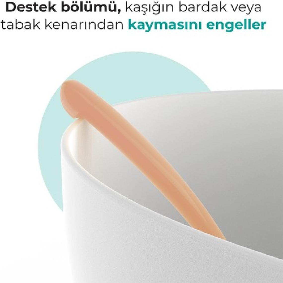 Mamajoo Ergonomik Beslenme Mama Kaşığı & Saklama Kutusu, Powder Blush, İkili Set