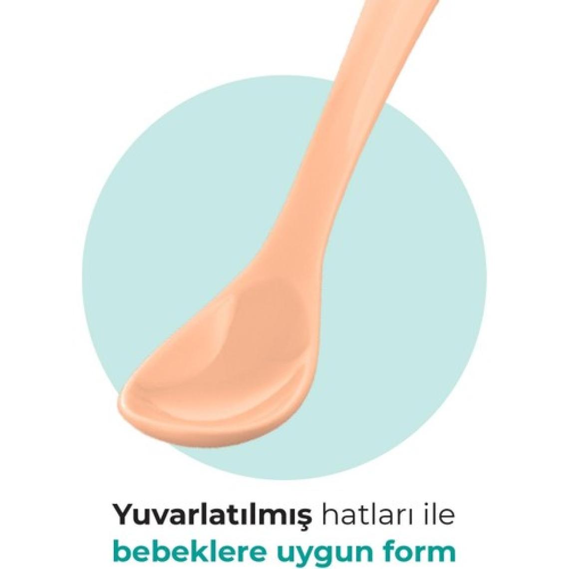 Mamajoo Ergonomik Beslenme Mama Kaşığı & Saklama Kutusu, Powder Blush, İkili Set