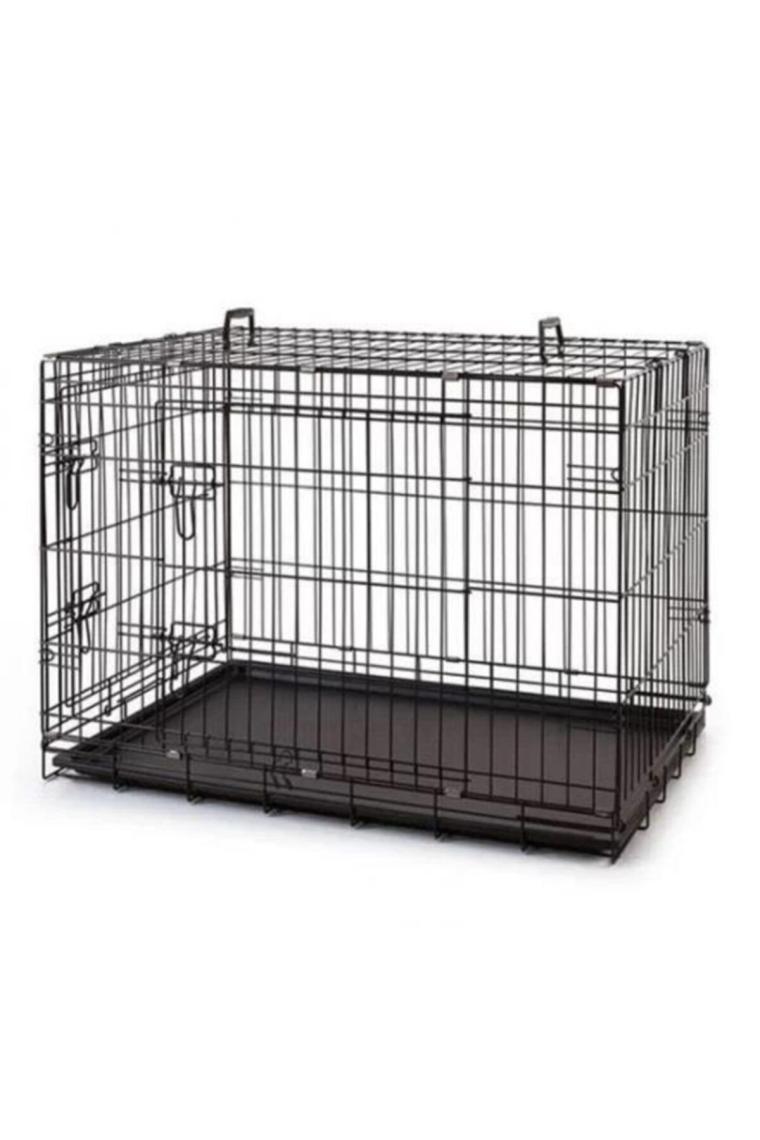 Metal Kedi Köpek Kafesi Siyah 77x47x55cm