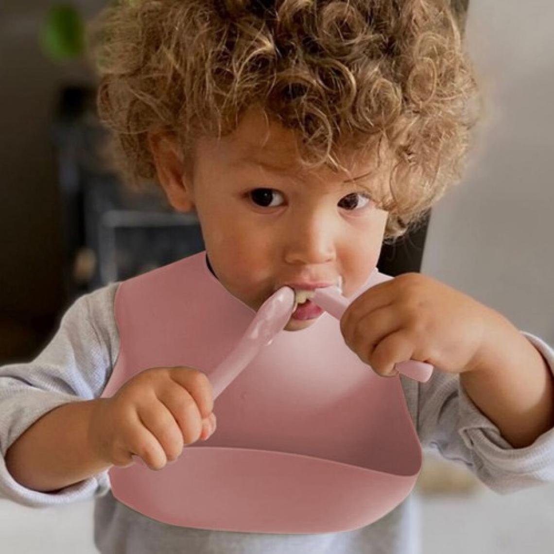 Meleni Baby 3'lü Silikon Beslenme Seti - Silikon Mama Önlüğü Diş Kaşıyıcılı Kaşık Vakum Tabanlı Tabak