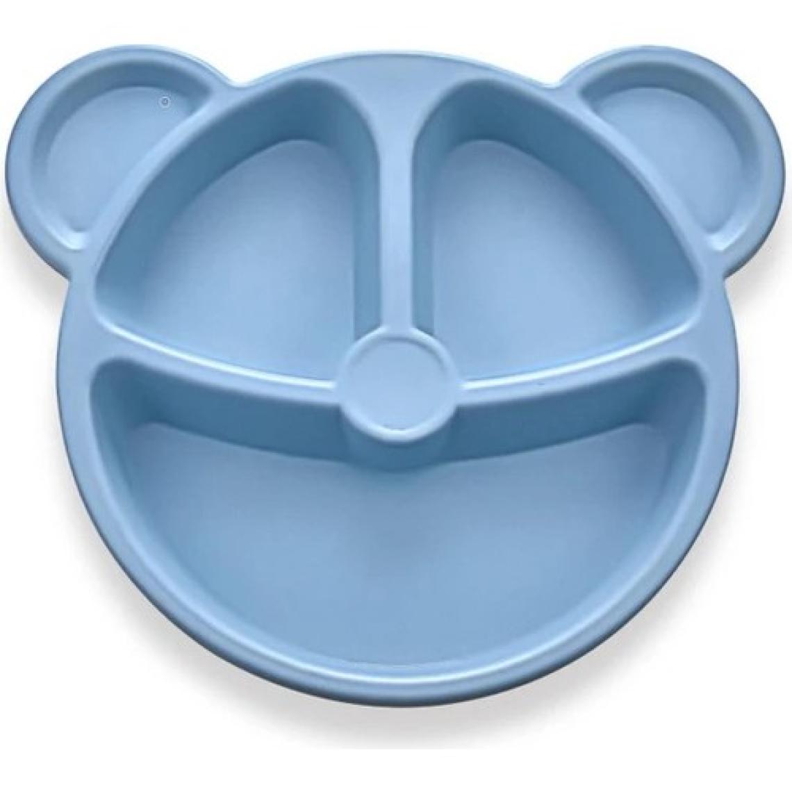 Alin Kitchen Alinkitchen  Mama ve Yemek Seti, Ayıcık Mavi Tabak, Sarı Çatal Kaşık,3lü Set