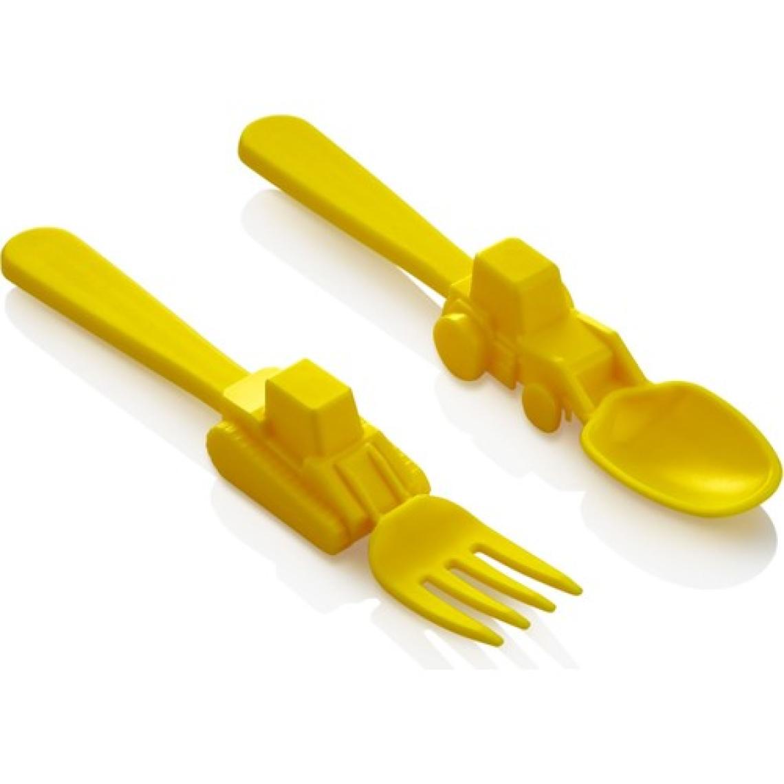Alin Kitchen Alinkitchen  Mama ve Yemek Seti, Ayıcık Mavi Tabak, Sarı Çatal Kaşık,3lü Set