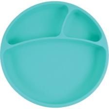 OiOi Porsiyon Vakum Tabanlı Silikon Tabak  - Aqua Green
