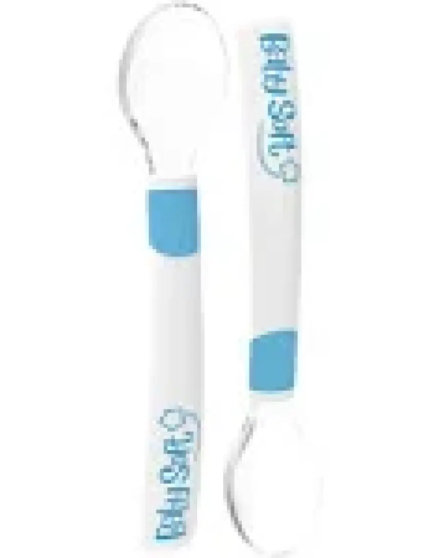 BabySoft 2'li Silikon Mama Kaşığı Mavi