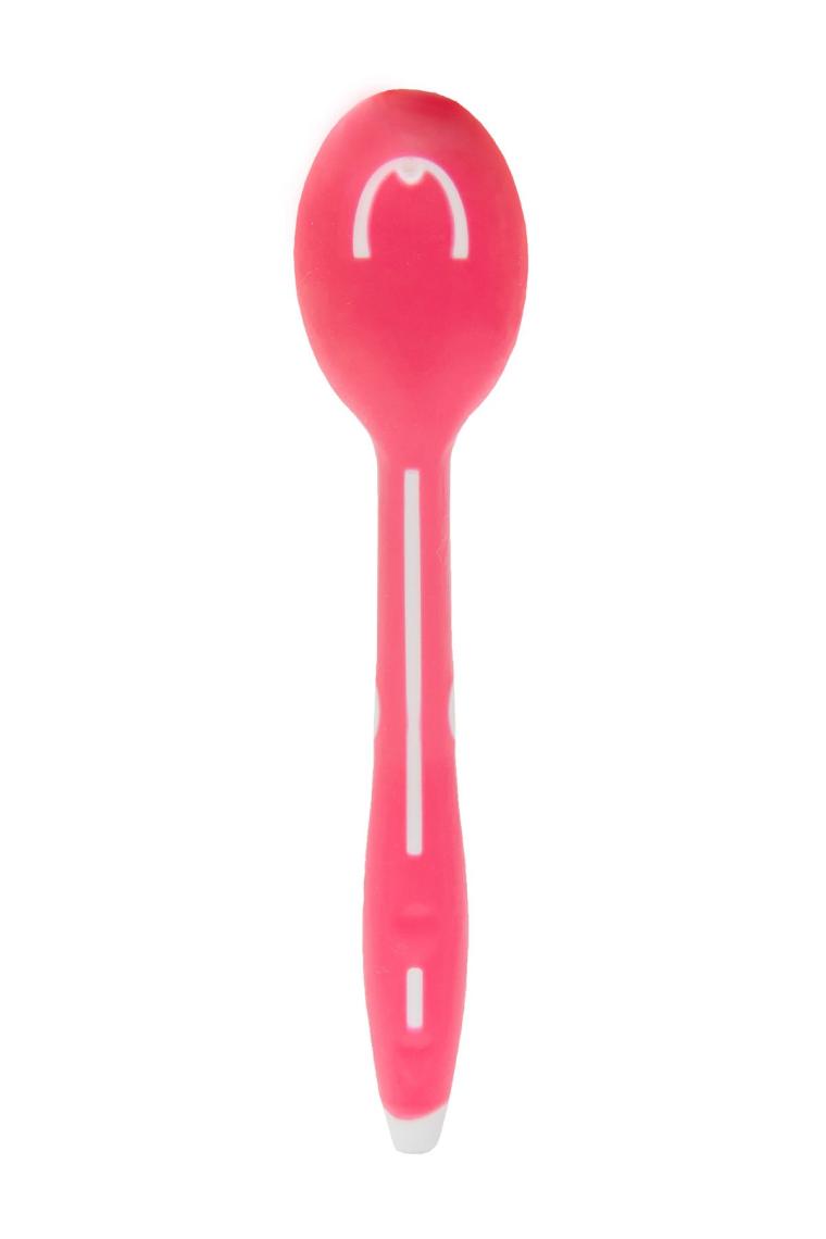 Taşıma Kutulu Mama Kaşığı - Yumuşak Uçlu - Pembe