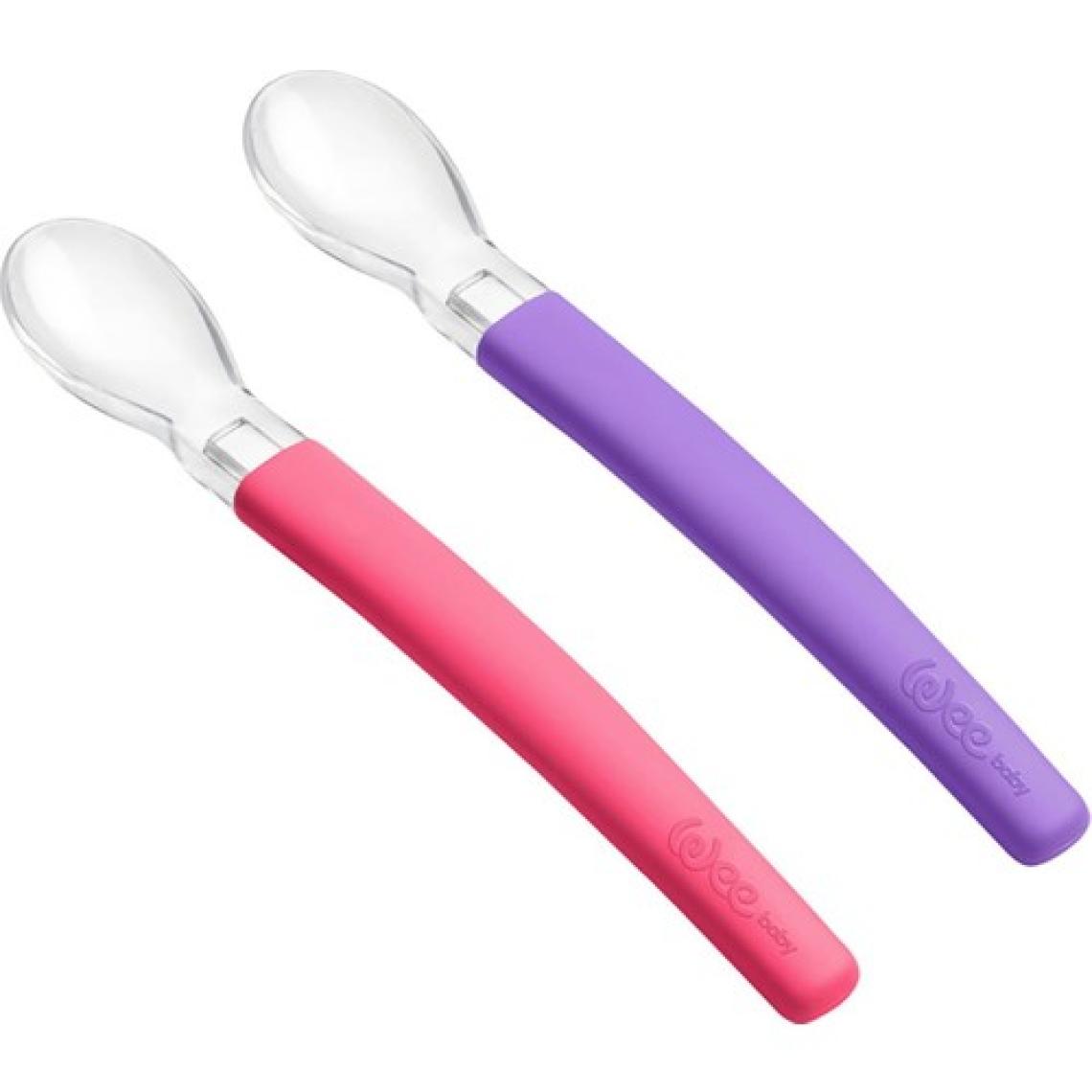 Wee Baby Silikon Uçlu 2'li Mama Kaşığı - Pembe - Mor