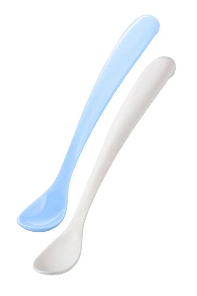 Mamajoo Ergonomik Beslenme Mama Kaşığı & Saklama Kutusu, Powder Blue, İkili Set