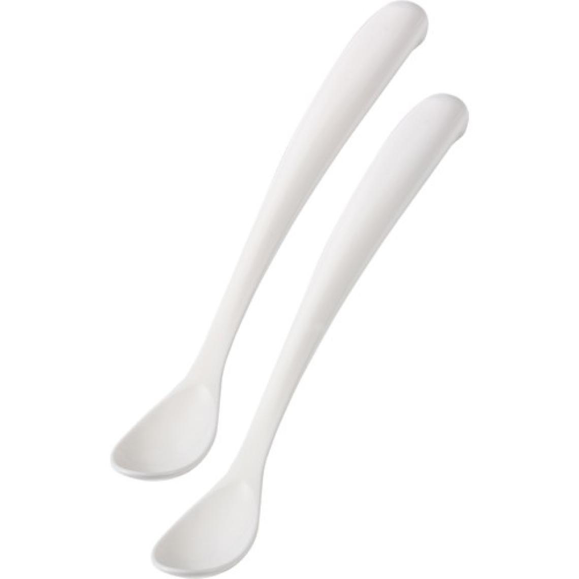 Mamajoo Ergonomik Beslenme Mama Kaşığı & Saklama Kutusu, Beyaz, İkili Set