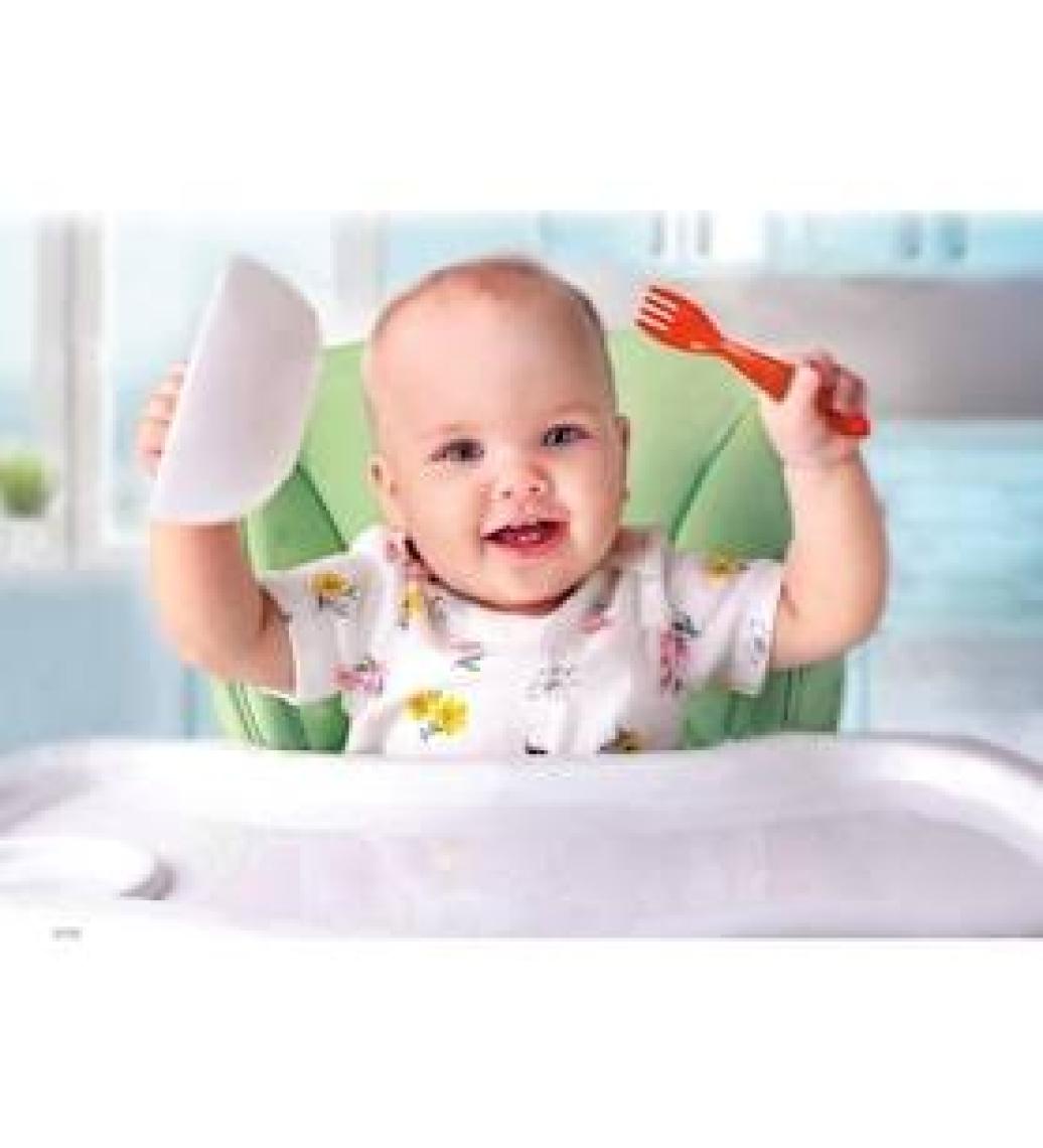Babyjem Dökülmeyen Tabak & Mama Kaşık Çatal Takımı Turuncu ART-350/495