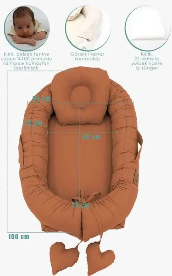 mordesign Babynest Ortopedik Bebek Yatağı, Anne Yanı Bebek Yatağı, Ergonomik Tasarım, Morremix Serisi