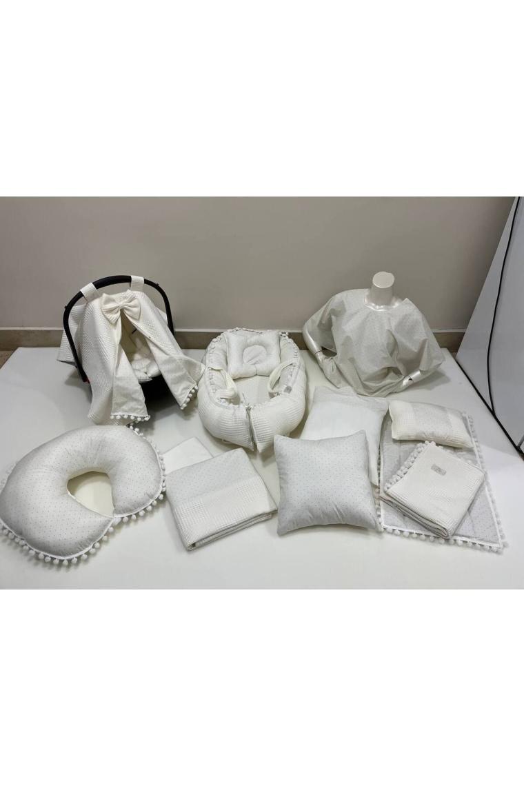 Buse Baby Home Pembe , Pikeli ve Ponponlu, Babynest/ana Kucağı/anne Yanı