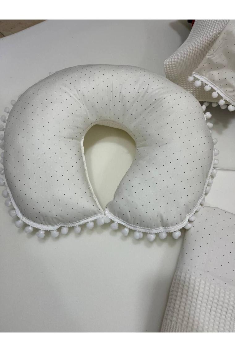 Buse Baby Home Pembe , Pikeli ve Ponponlu, Babynest/ana Kucağı/anne Yanı