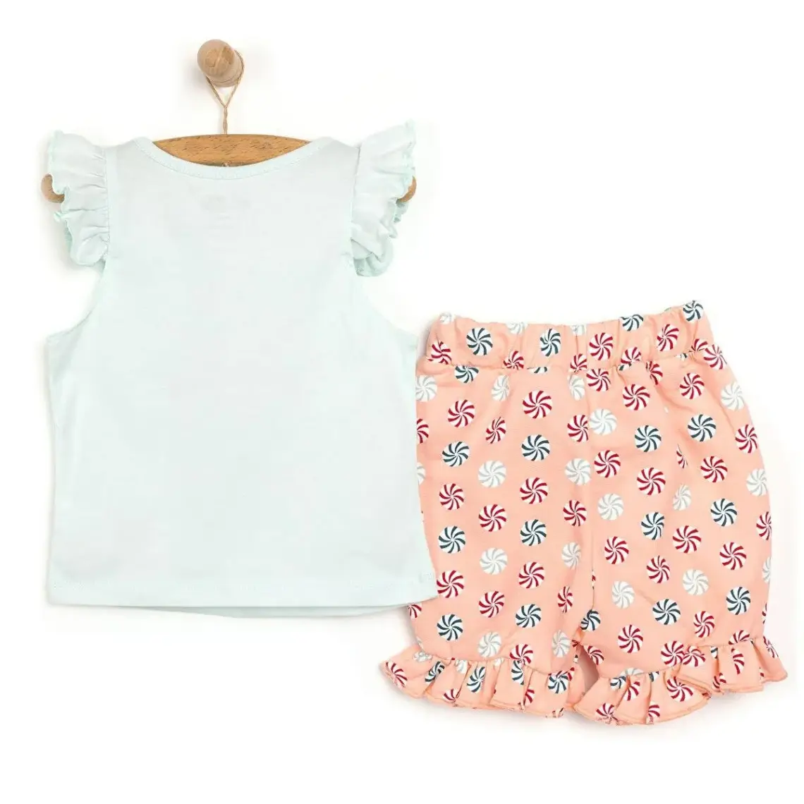 HelloBaby HelloBaby Basic Sirk Temalı Fırfırlı Atlet-Şort Kız Bebek
