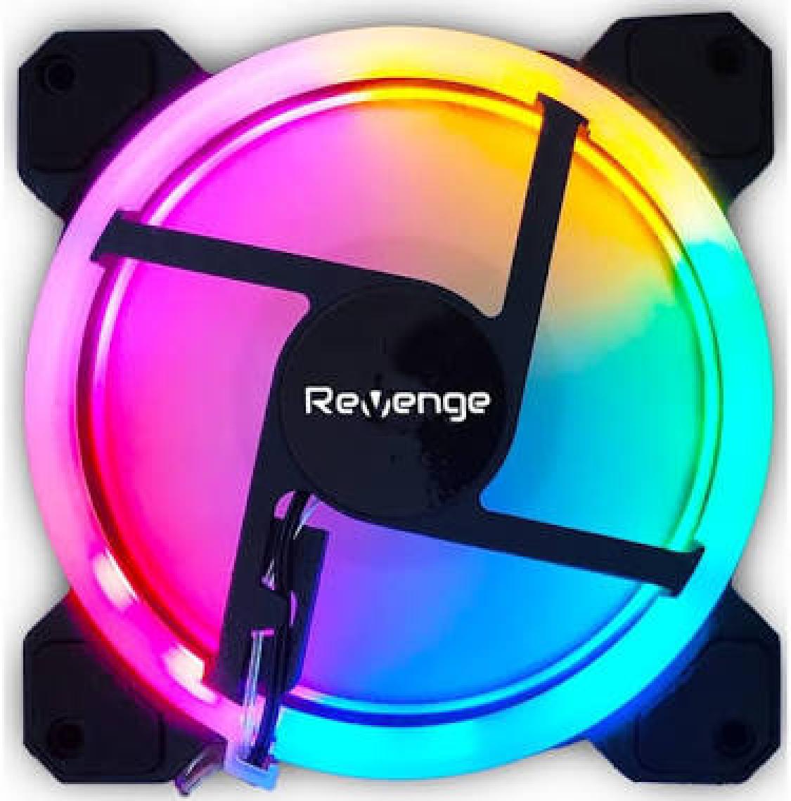 Revenge RV-400 12CM Sabit Yanan Siyah Rainbow Kasa Fanı Molex Bağlantılı LED Bilgisayar Fanı Revenge Uyumlu