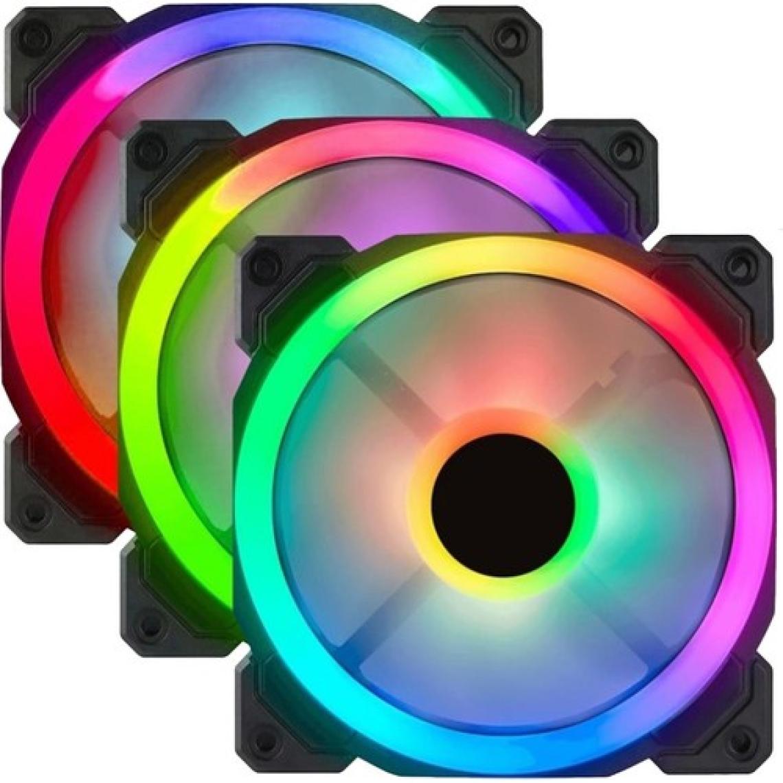 Gametech 7r Pro Seri (3'lü Set) Rainbow Ledli Sessiz 120MM 12CM Kasa Fanı