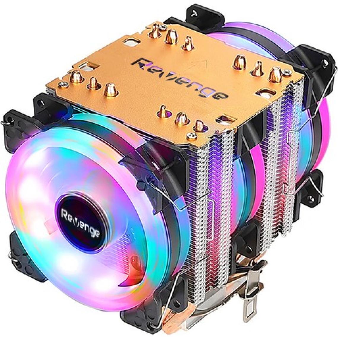 Revenge Cold Frost 603 Kule Tipi 3 Fanlı Rainbow Gaming Işlemci Fanı 6 Bakır Kanallı Cpu Fan Soğutma Sistemi