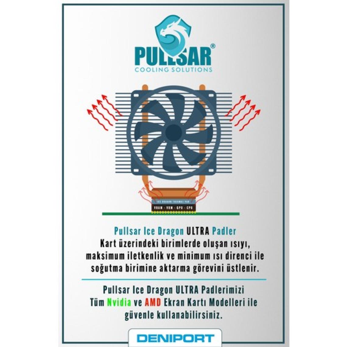 Pullsar Ice Dragon® Ultra Thermal/Termal Pad - 100x50 mm Boyut, 2,00 mm Kalınlık, 20.0 W/m-K İletkenlik, Yüksek Performans ve İletken Termal Pad !