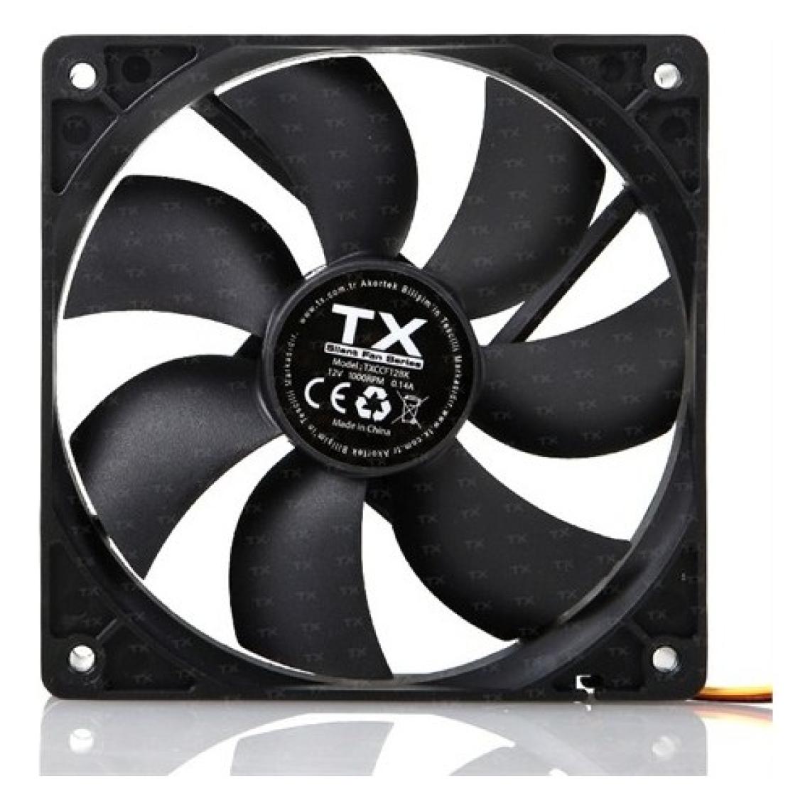 TX 12 cm Sessiz Siyah Kasa Fanı (TXCCF12BK)