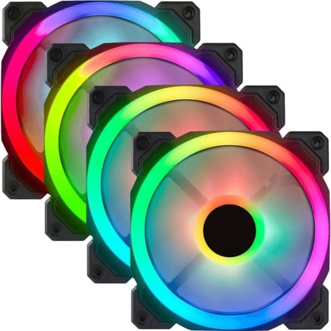 Gametech 7r Pro Seri Rainbow Ledli Sessiz 120MM 12CM Kasa Fanı 4'lü Set
