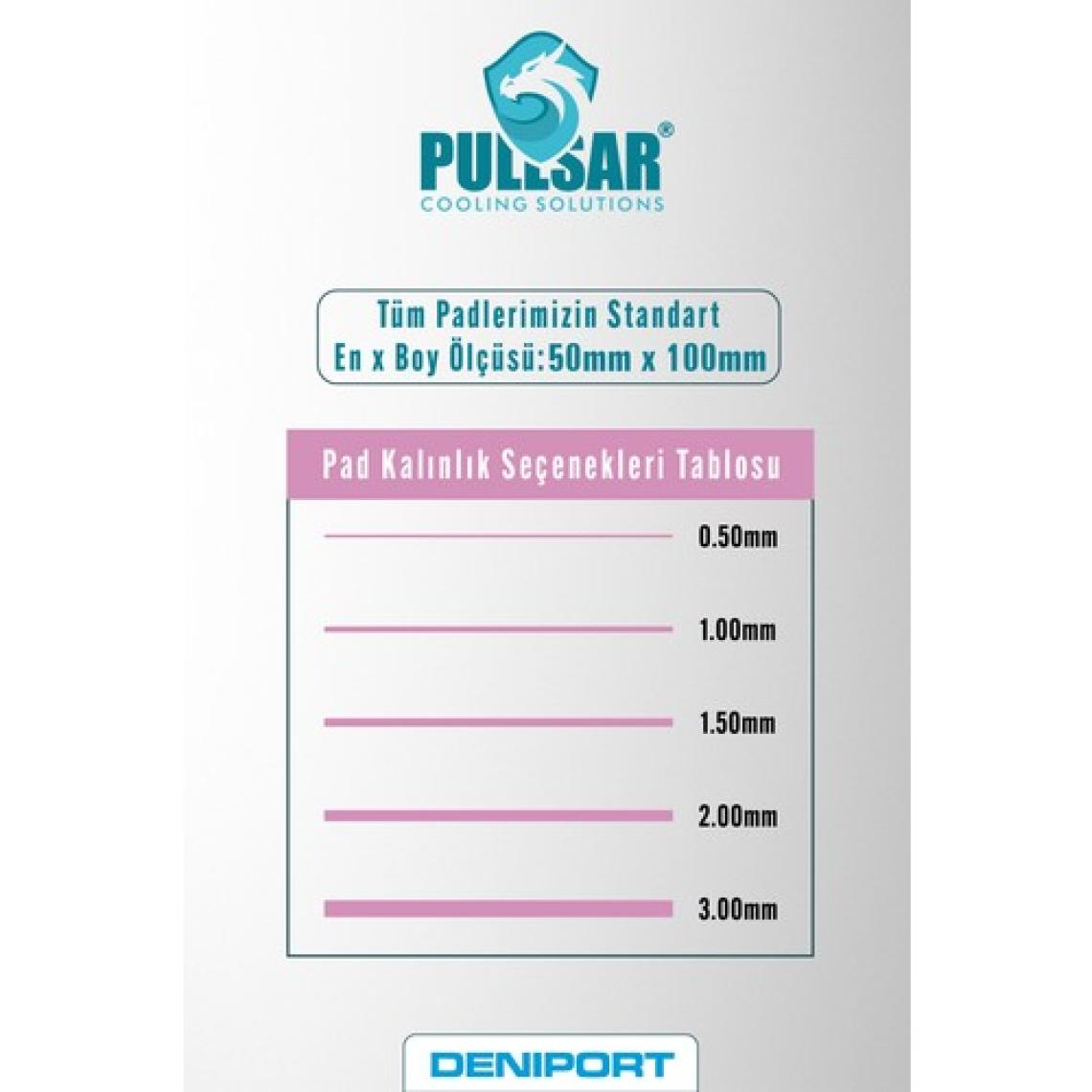 Pullsar Thermopad Extreme - 100x50 mm | 2,0 mm Kalınlık | 12,8 W/m-K İletkenlik ile Bilgisayarınız İçin Güçlü Soğutma Çözümü!