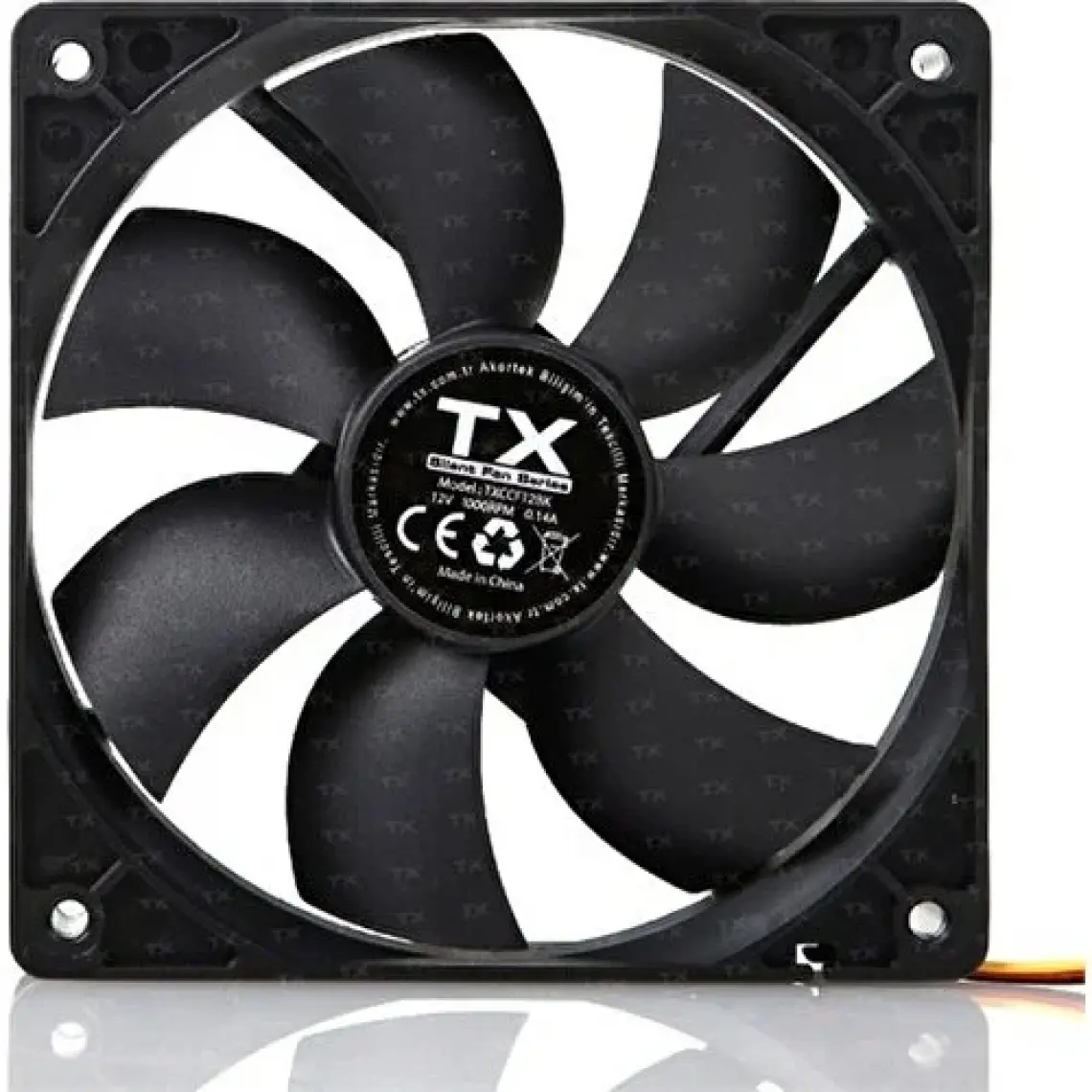 TX 12 cm Sessiz Siyah Kasa Fanı (TXCCF12BK)