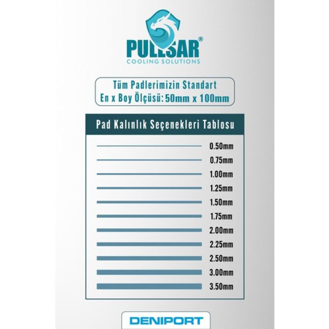 Pullsar Ice Dragon® Thermal/Termal Pad - 100x50 mm | 1,00 mm Kalınlık | 17.0 W/m-K İletkenlik ile Maksimum Soğutma Gücü!