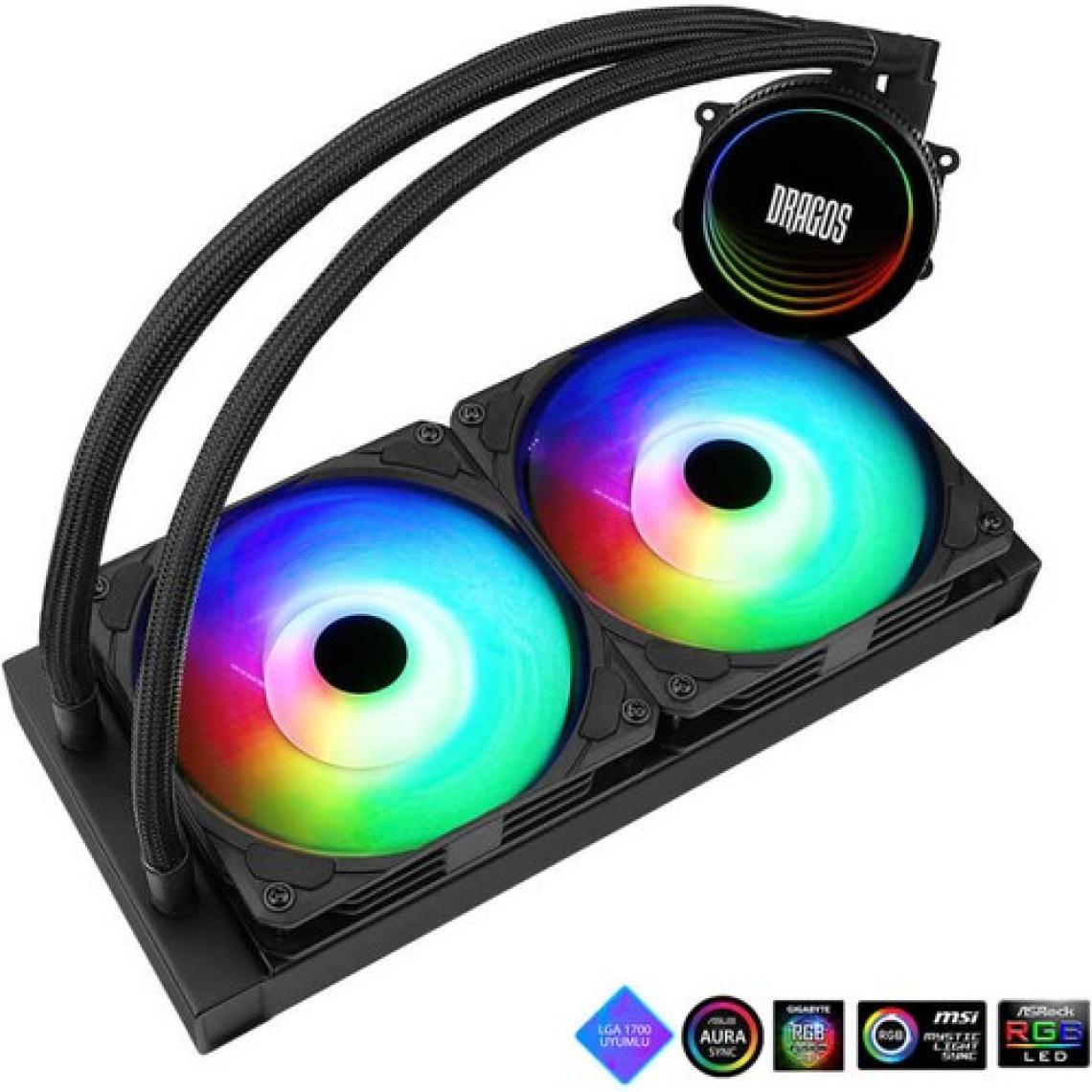 Dragos Vortex V-240 ARGB Kumandalı 240mm İşlemci Sıvı Soğutma