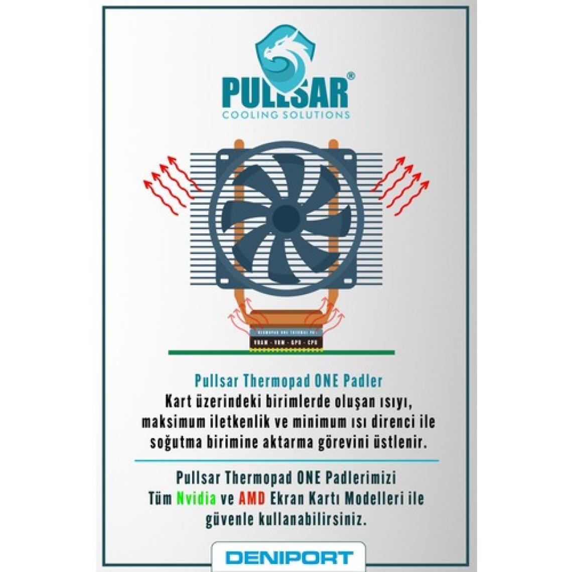 Pullsar Thermopad One - 100x50 mm | 0,50 mm Kalınlık | 8 W/m-K İletkenlik ile Oyununuzu Soğutmanın Yeni Yolu!