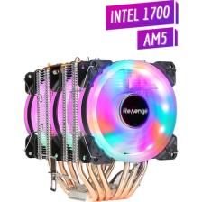 Revenge Cold Frost 603 Kule Tipi 3 Fanlı Rainbow Gaming Işlemci Fanı 6 Bakır Kanallı Cpu Fan Soğutma Sistemi