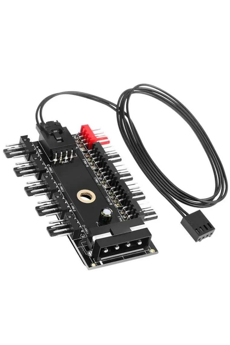 10 Port Fan Çoklayıcı 10LU Fan Kontrol Pwm 12V 4 Pin Fan Denetleyici Molex Ide