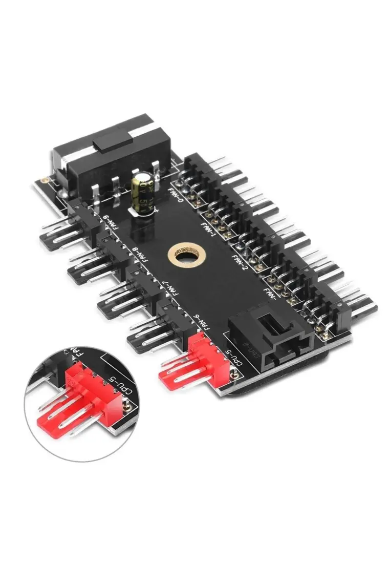 10 Port Fan Çoklayıcı 10LU Fan Kontrol Pwm 12V 4 Pin Fan Denetleyici Molex Ide