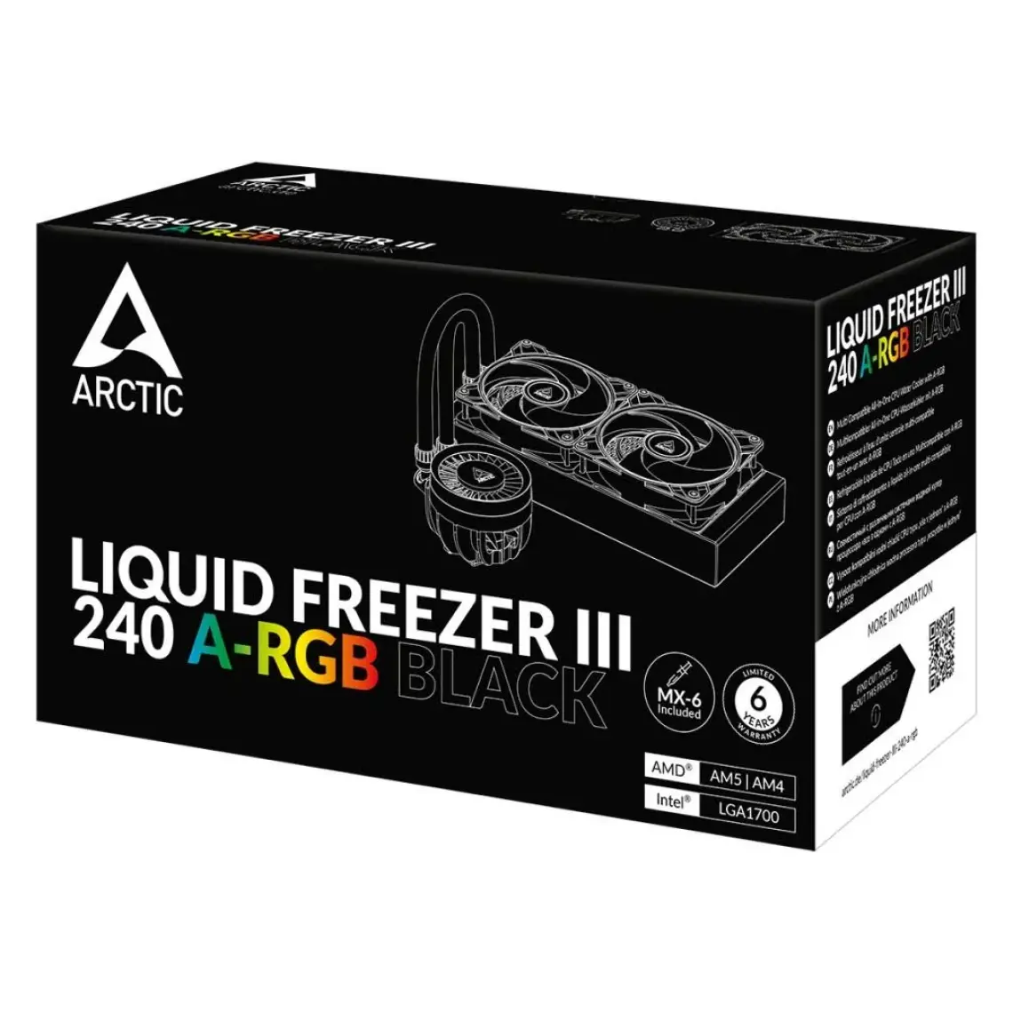 Arctic Liquid Freezer Iıı - 240 A-Rgb Intel / Amd Uyumlu, 240MM Radyatörlü, 2X12CM P12 Pwm Fanlı, Sıvı Işlemci Soğutucu Siyah (AR-ACFRE00142A)