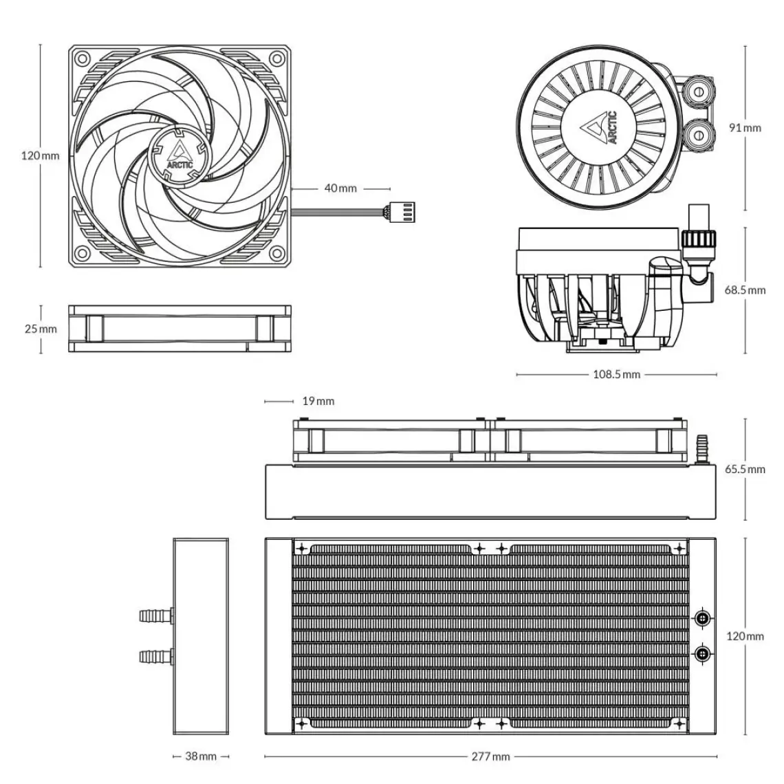 Arctic Liquid Freezer Iıı - 240 A-Rgb Intel / Amd Uyumlu, 240MM Radyatörlü, 2X12CM P12 Pwm Fanlı, Sıvı Işlemci Soğutucu Siyah (AR-ACFRE00142A)