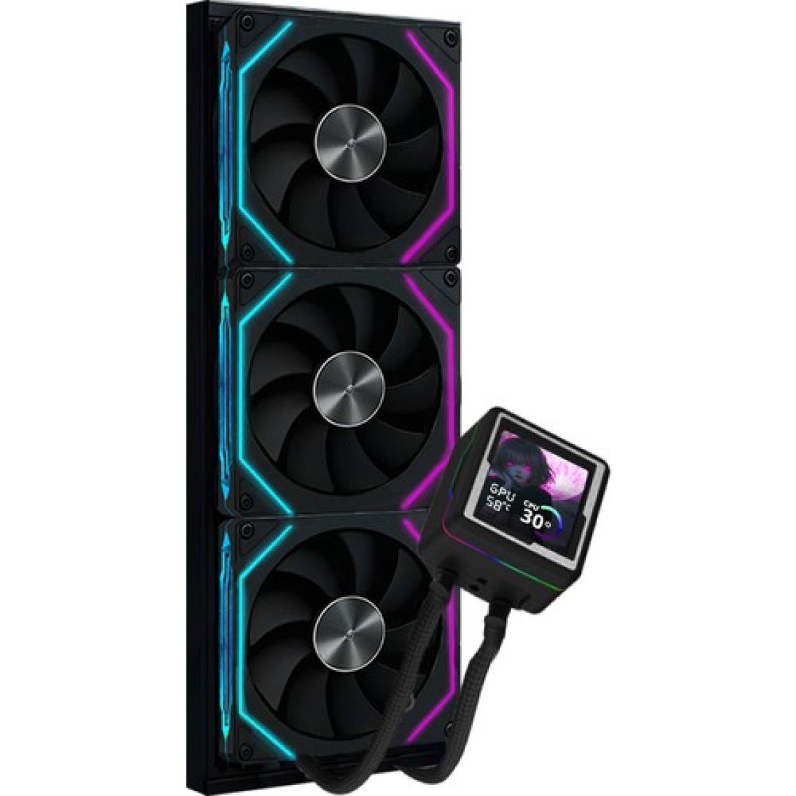 Dragos Aquaforge 360 Intel-Amd 360MM LCD Ekranlı Argb Siyah Sıvı Soğutucu