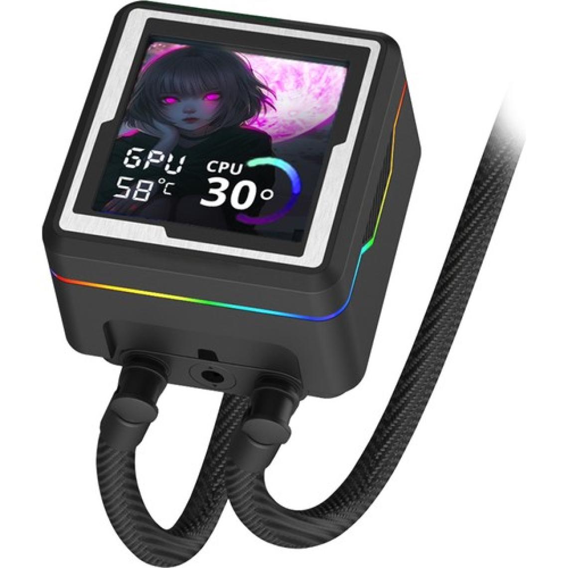 Dragos Aquaforge 360 Intel-Amd 360MM LCD Ekranlı Argb Siyah Sıvı Soğutucu