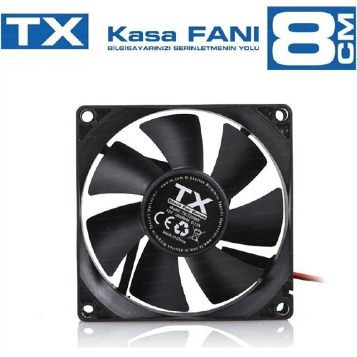 TX 8cm Siyah Kasa Fanı (TXCCF08BK)