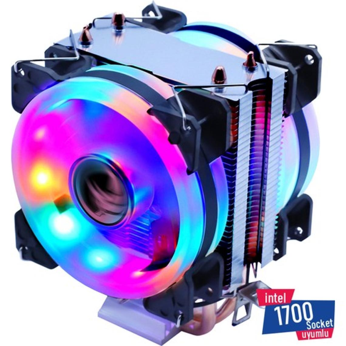 Gametech Freezer HD 2.0 AMD / INTEL Gaming Rainbow Kule Tipi İşlemci Fanı 95 W TDP
