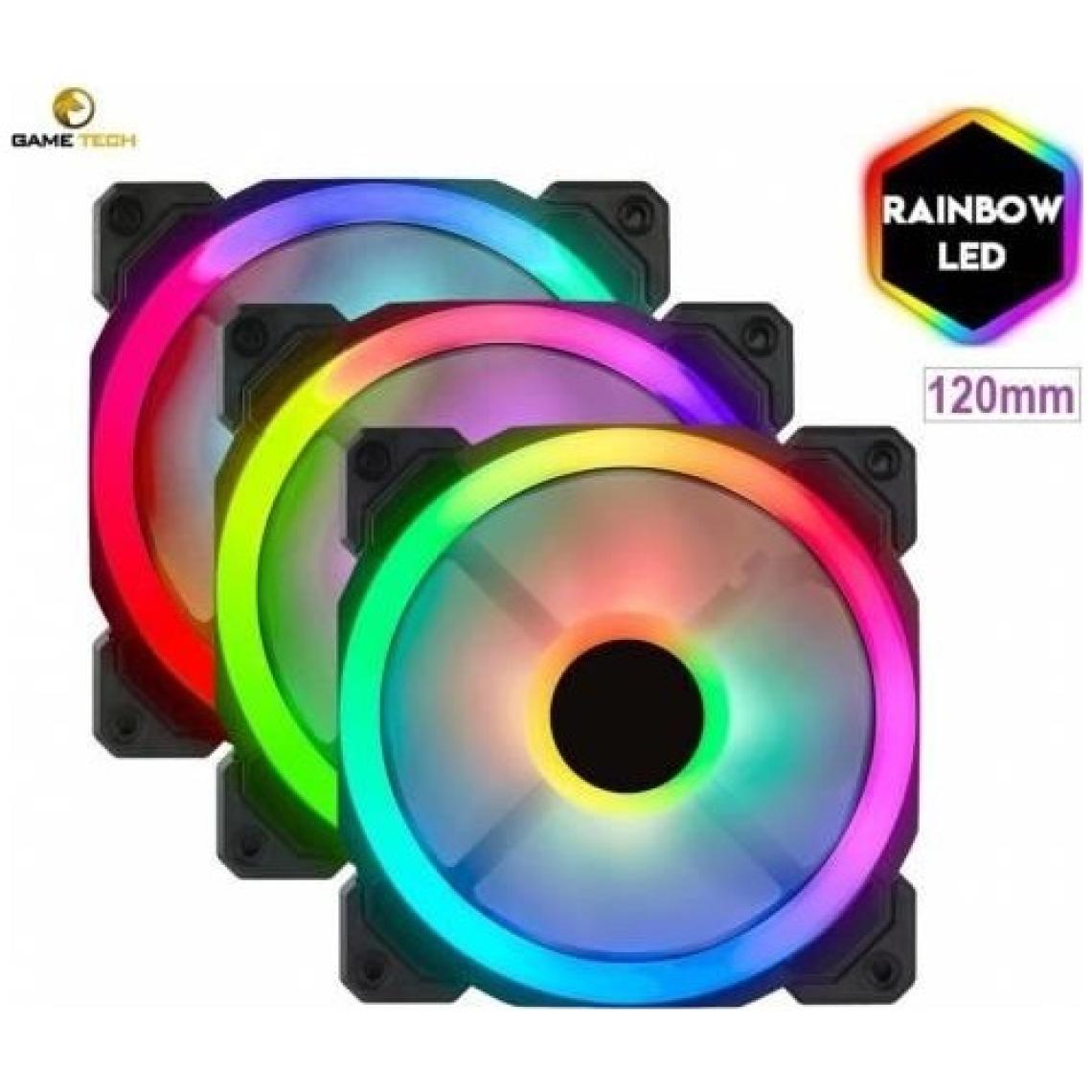 Gametech 8r Plus 4lü Paket 7renk 1200RPM Sessiz 12CM LED Fan