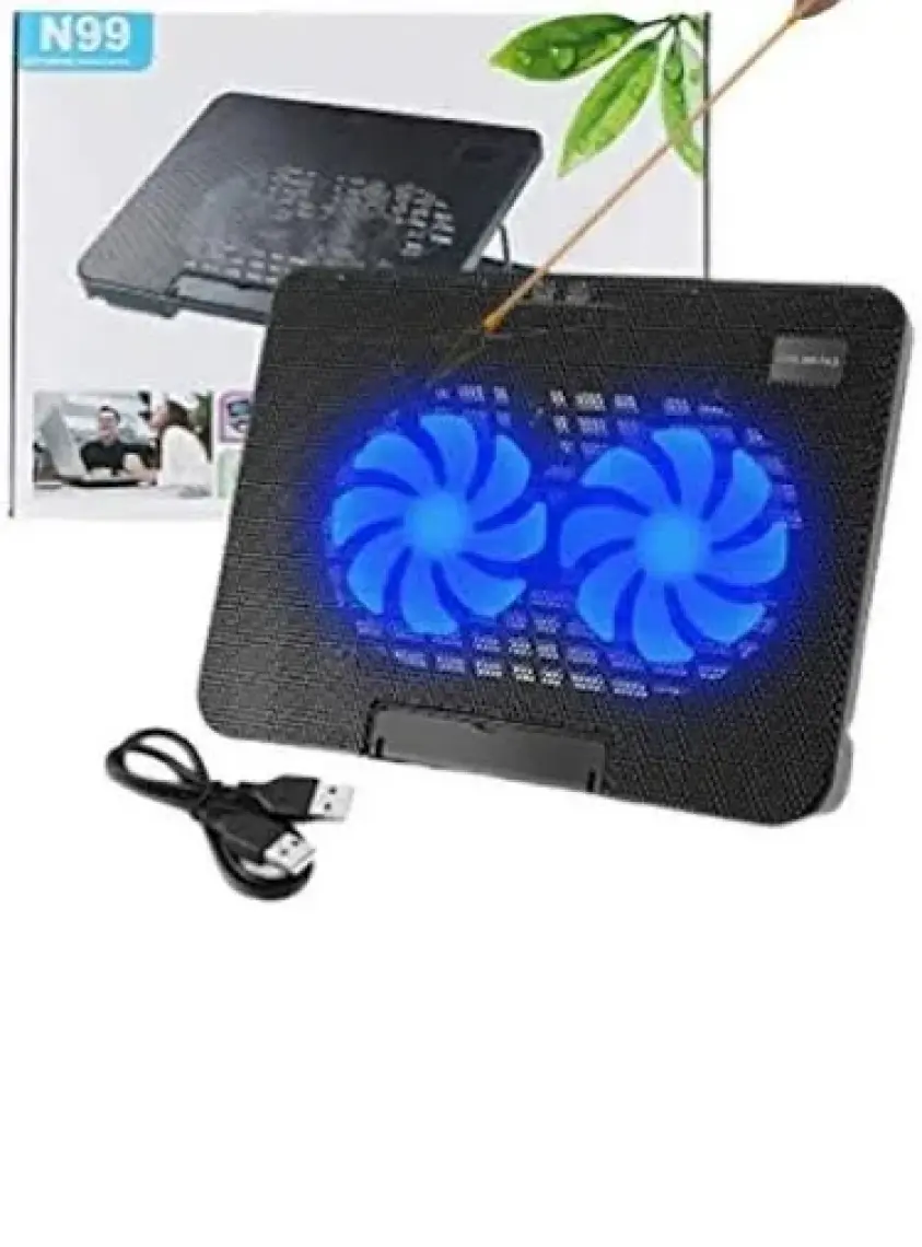 Revenge N99 Çift Fanlı Laptop Soğutucu Mavi LED Işıklı Ayarlanabilir Dizüstü Notebook Bilgisayar Stand 17" Uyumlu