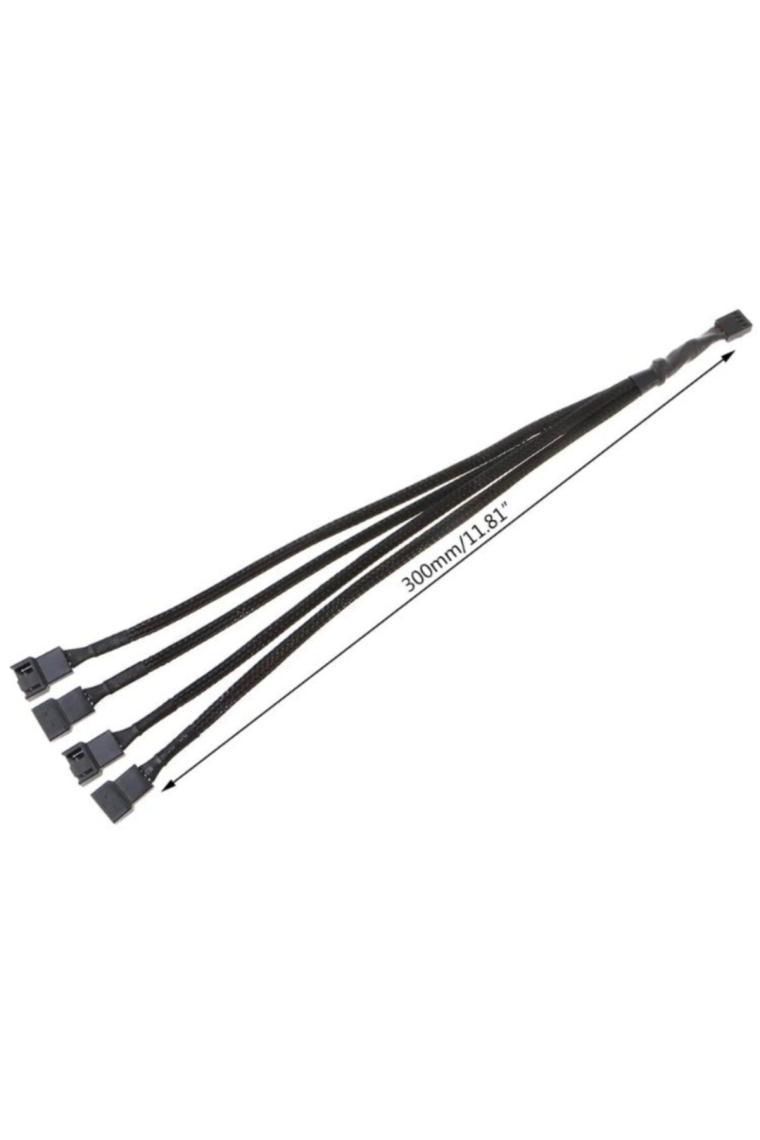 Alfais 4987 4 Pin Fan Çoklayıcı Y Pwm Çoklayıcı Splitter Kablosu 4 Port