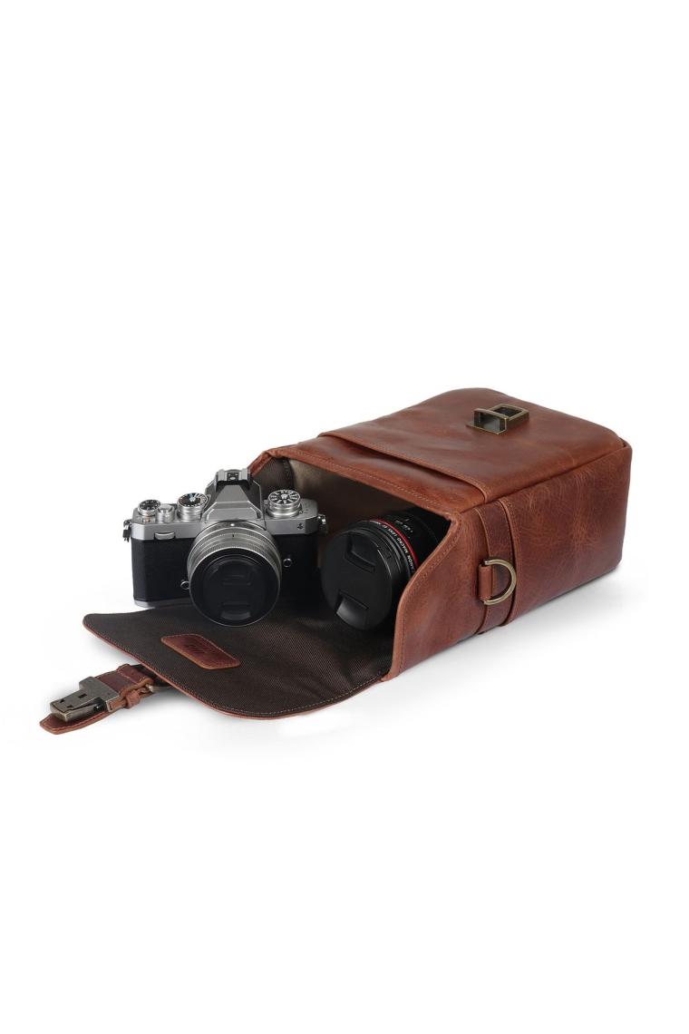 Hakiki Deri Fotoğraf Makinesi Omuz Çantası