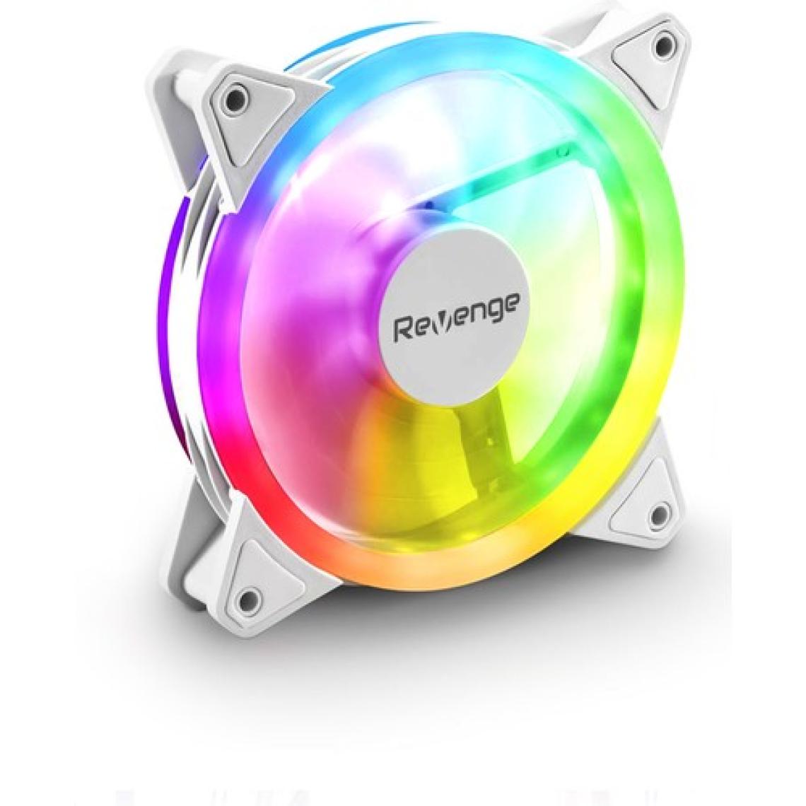 Revenge RV-400 12CM Sabit Yanan Rainbow Kasa Fanı Molex Bağlantılı LED Bilgisayar Fanı Revenge Uyumlu
