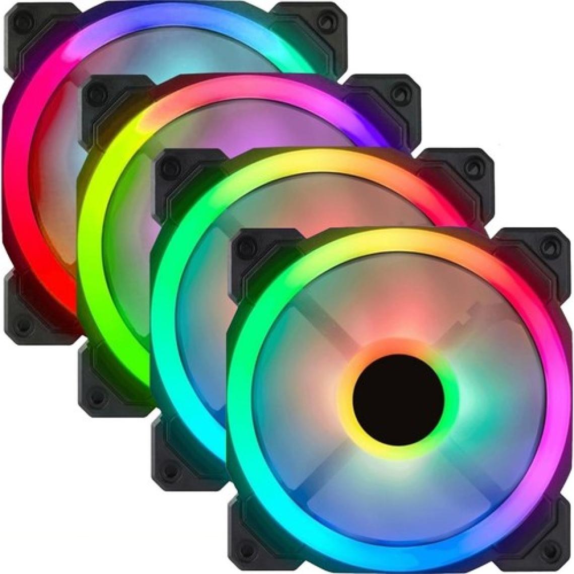Gametech 7r Pro Seri (4'lü Set) Rainbow Ledli Sessiz 120MM 12CM Kasa Fanı