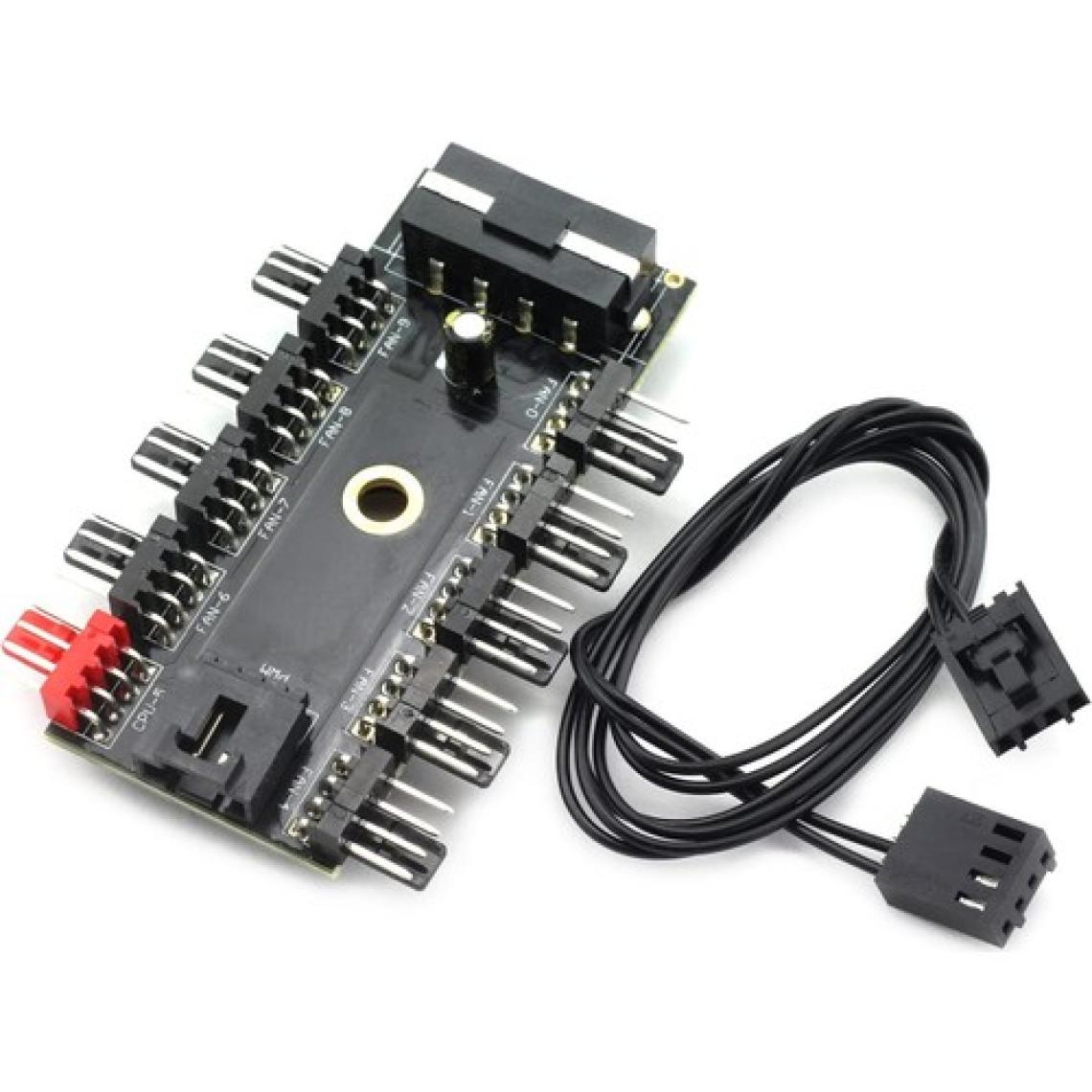 10 Port Fan Çoklayıcı 10LU Fan Kontrol Pwm 12V 4 Pin Fan Denetleyici Molex Ide